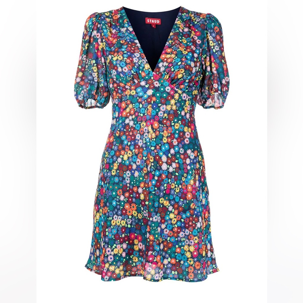 STAUD Multicolor Floral Mini Dress